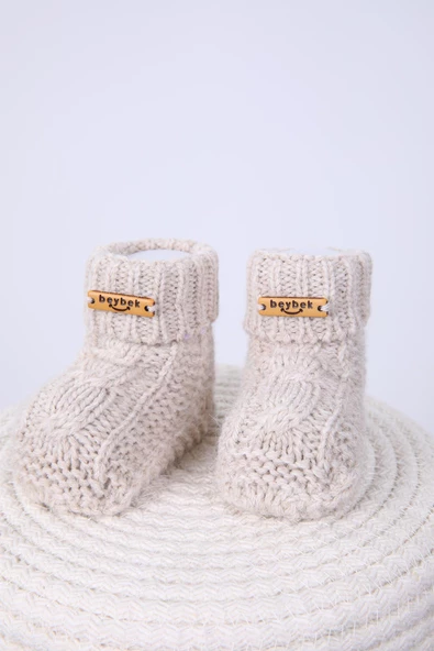 Babyhola Kız Erkek %100 Triko İlk Adım Patik 0-6 ay Yenidoğan Kutulu Hediyelik 8008 - 7