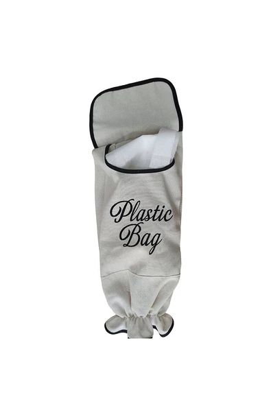 Plastic Bag - Poşet Torbası Kese Krem Keten - 5