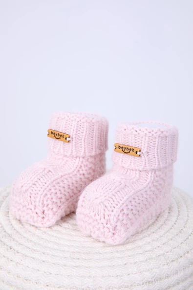 Babyhola Kız Erkek %100 Triko İlk Adım Patik 0-6 ay Yenidoğan Kutulu Hediyelik 8008 - 2