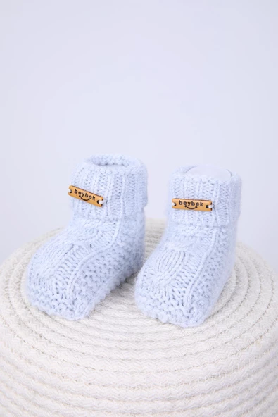 Babyhola Kız Erkek %100 Triko İlk Adım Patik 0-6 ay Yenidoğan Kutulu Hediyelik 8008 - 11