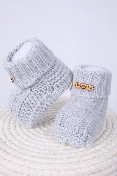 Babyhola Kız Erkek %100 Triko İlk Adım Patik 0-6 ay Yenidoğan Kutulu Hediyelik 8008 - 9