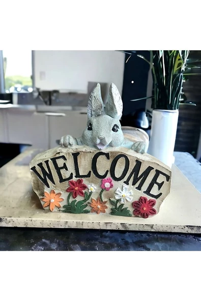 Tavşanlı Welcome Biblo Gri (26x24cm)