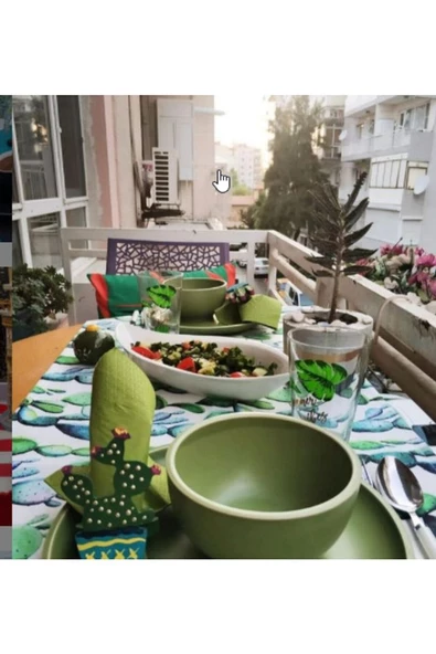 Kaktüs Peçete Halkası & Peçete Yüzüğü 2'li