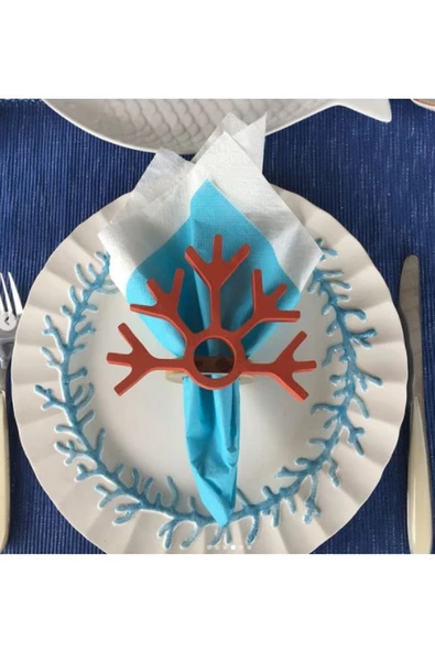 Mercan Peçete Halkası & Peçete Yüzüğü 2'li