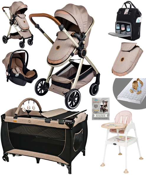 Baby Home 990 Travel Sistem Bebek Arabası 560 Oyun Parkı Yatak Beşik 1450 Mama Sandalyesi - 2