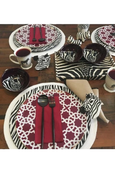 Zebra Peçete Halkası & Peçete Yüzüğü 2'li