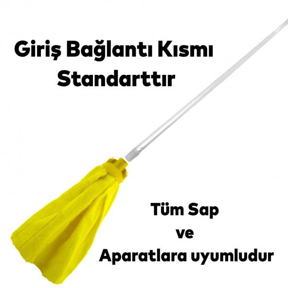 Ev Ofis İş yeri Sillgech Mikrofiber Makarna Temizlik Kurulama Havlu Mop Vileda Yedeği 40 Cm EH320 - 2