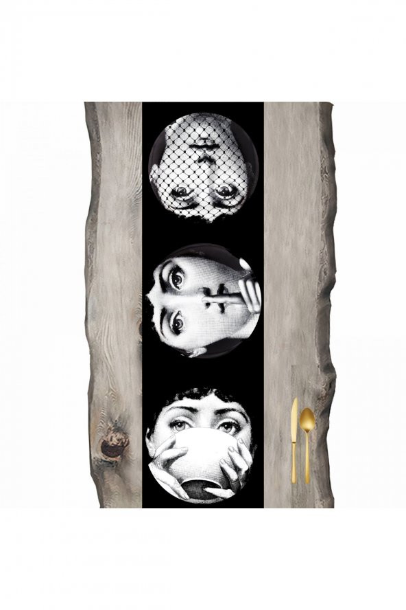 Fornasetti Siyah Model Ranır - Runner