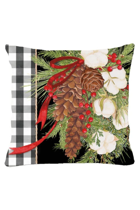 Kozalaklar Desenli Kırlent Kılıfı ürün görseli