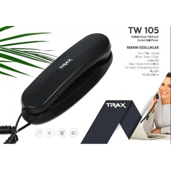 Trax TW 105 Duvar Tipi Kablolu Telefon Siyah