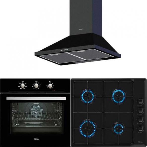 Teka Chef 3 Siyah Ankastre Set (He 715 Bk+ Hlx 640 Kbc0e Bk (E5) + Dbt 60 Black)
