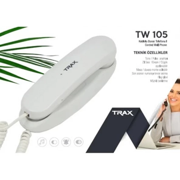 Trax TW 105 Duvar Tipi Kablolu Telefon Bej