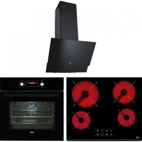Teka - Chef 9 Ankastre Set - (Hak 627 Bk Fırın + Tz 6415 Ocak + Tvt 60.1 Davlumbaz) - Siyah - 64000469