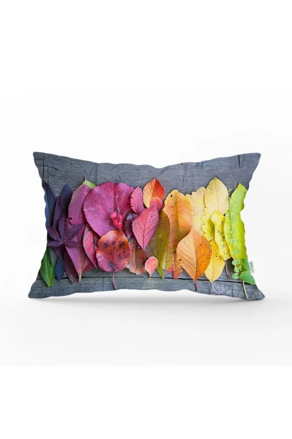 Renkli Yapraklar Yastık & Kırlent & Kırlent Kılıfı Model 1 45x65 Cm