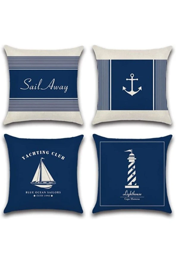 4'lü Sail Marine Seti Kırlent Kılıfı Seti - Resim 2