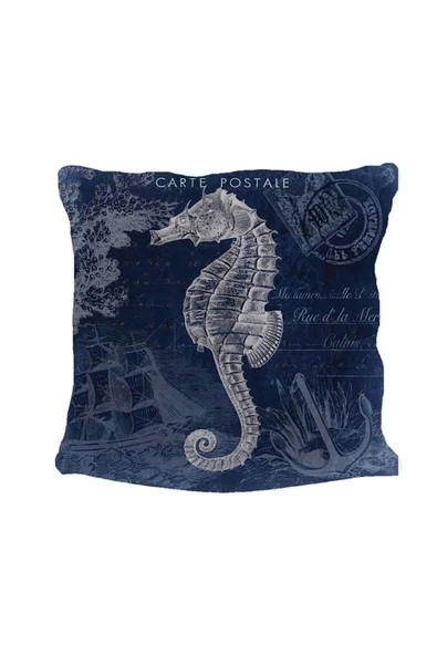 Lacivert Beyaz Denizatı Yastık & Kırlent & Kırlent Kılıfı Model 4 ürün görseli