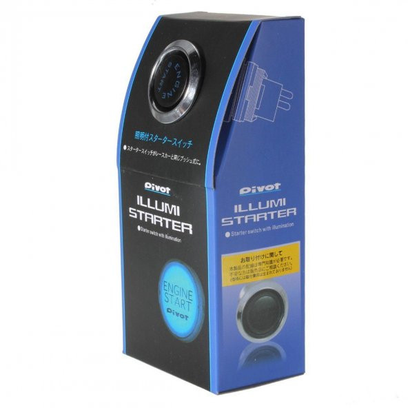 12V Araba Motoru Başlat Basmalı Düğme Anahtarı Ateşleme Marş Kiti Mavi Led Evrensel - 3