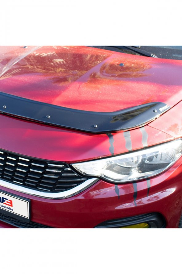 Fiat Egea Ön Kaput Koruma Rüzgarlığı 3mm Akrilik (ABS) Parlak Siyah Deflektör 2015-> - 2