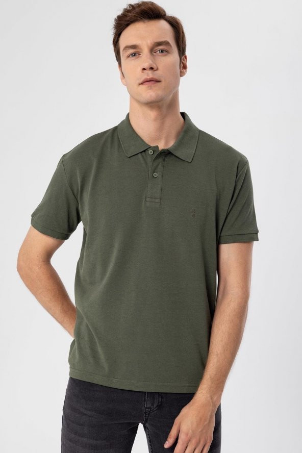 Polo Yaka Regular Kalıp Armürlü Tişört