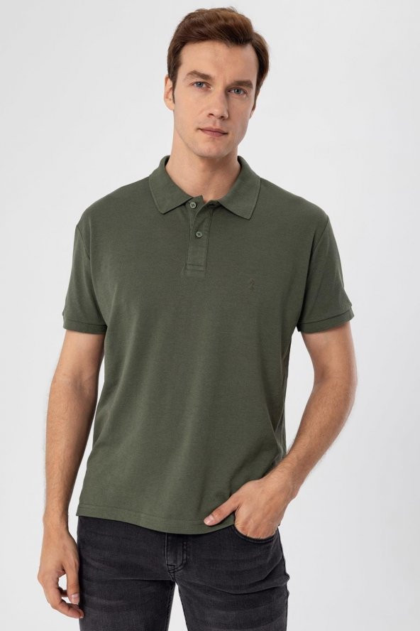 Polo Yaka Regular Kalıp Armürlü Tişört - 3
