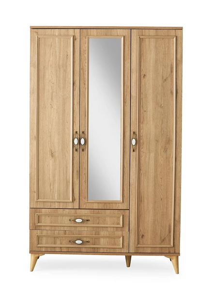 Irmak 3 Kapılı 2 Çekmeceli Gardrop Elbise Dolabı 120x48x195cm - 5