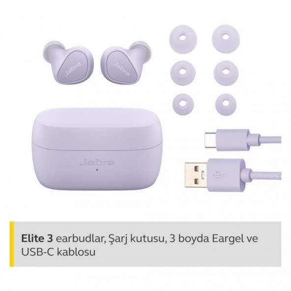 Jabra Elite 3 TWS Lila Kulak İçi Bluetooth Kulaklık - TEŞHİR - 4