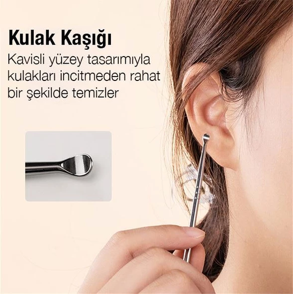 Polham 3in1 Tırnak Makası, Parlatma Törpüsü ve Kulak Temizleme Çubuğu Bakım Seti, Taşıma Çantalı - 8