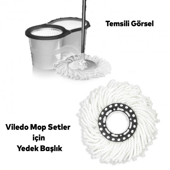 Ev Ofis İş yeri Sillgech Mikrofiber Makarna Temizlik Kurulama Havlu Mop Vileda Başlık Yedeği EH171 - 3