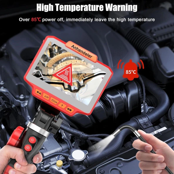 Anhendeler 4.3 Inc IPS Işıklı İki Yönlü Eklemli Endeskop Muayene Kamerası - 3