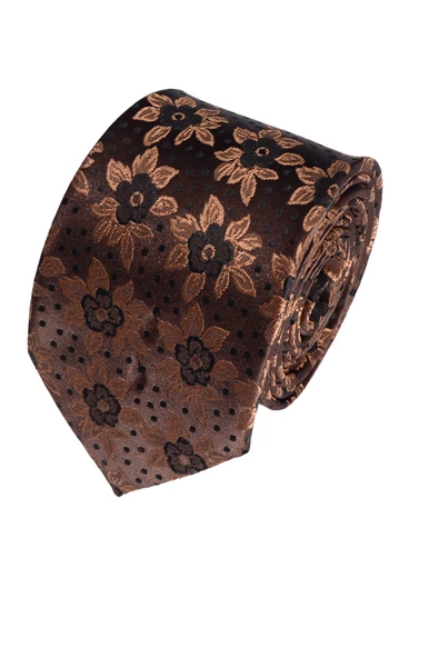 Cengiz İnler Çiçek Desen  Mendilli Mikrofiber Erkek Kravat - Resim 2