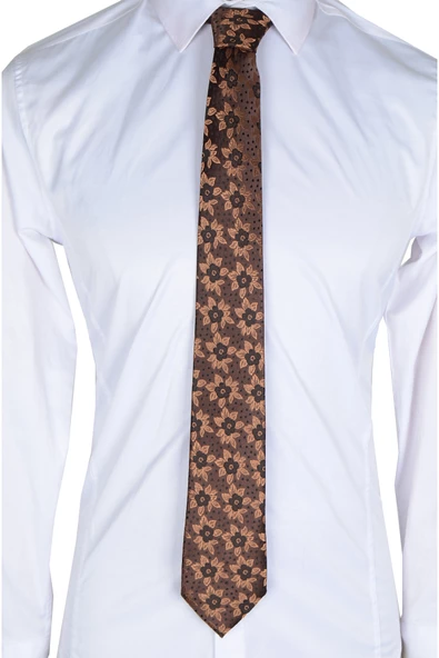 Cengiz İnler Çiçek Desen  Mendilli Mikrofiber Erkek Kravat ürün görseli