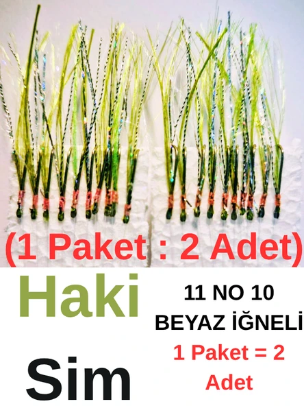 Eagenset Çapari İstavrit Çaparisi, Ultraviyole UV Neon 11 No Beyaz İğne, 10 İgneli Çapari 2li Paket - Resim 4