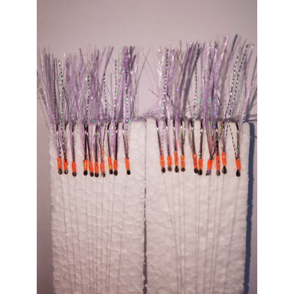Eagenset Çapari İstavrit Çaparisi, Ultraviyole UV Neon 11 No Beyaz İğne, 10 İgneli Çapari 2li Paket - 8