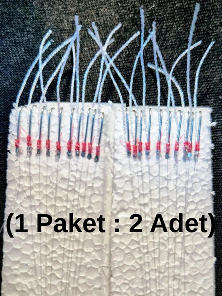 Eagenset Çapari İstavrit Çaparisi, Ultraviyole UV Neon 11 No Beyaz İğne, 10 İgneli Çapari 2li Paket - 8