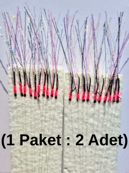 Eagenset Çapari İstavrit Çaparisi, Ultraviyole UV Neon 11 No Beyaz İğne, 10 İgneli Çapari 2li Paket - 12
