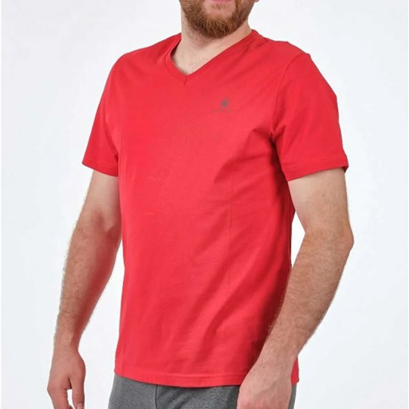 Lumberjack Basic Erkek Kırmızı V Yaka Tişört