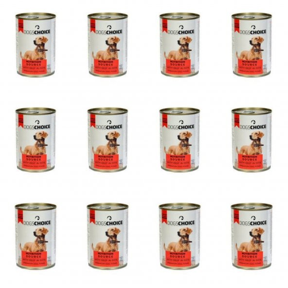 Dogs Choice Parça Etli Biftekli Yetişkin Köpek Konservesi 400gr -12li