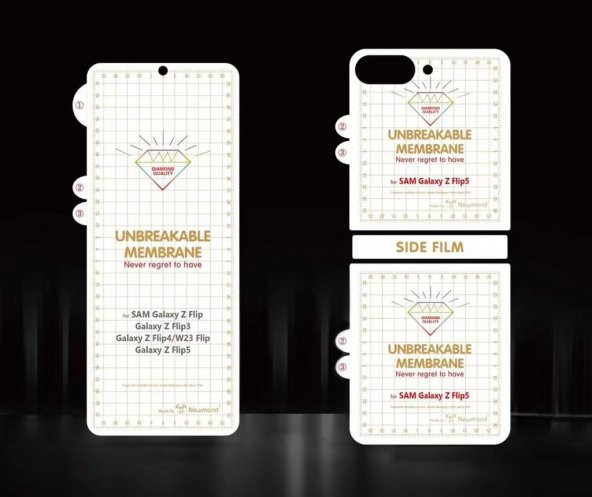 Galaxy Z Flip 5 Ön Arka Tam Kaplayan Narr Body Ekran Koruyucu - 3