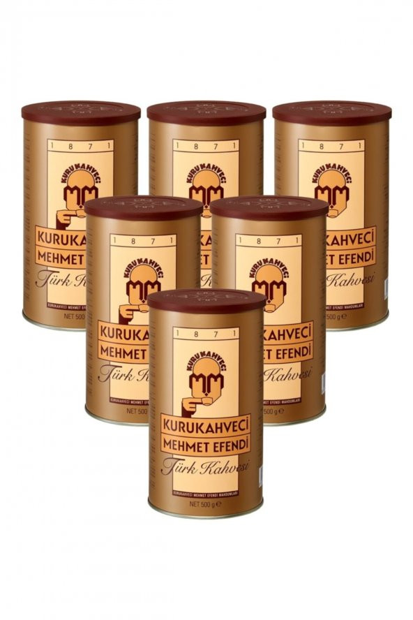 Kurukahveci Mehmet Efendi Türk Kahvesi 500 G Teneke Ambalaj X 6 Adet 8690627023500