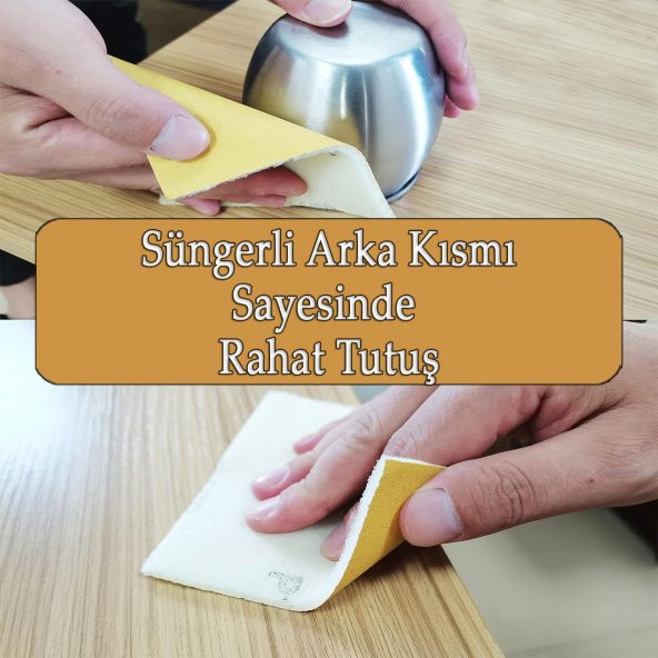 Ahşap Sünger Zımpara Kağıdı Mutfak Banyo Bulaşık Süngeri Bant Kağıt Süngerli Zımpara 1 Metre 220 Kum - Resim 7