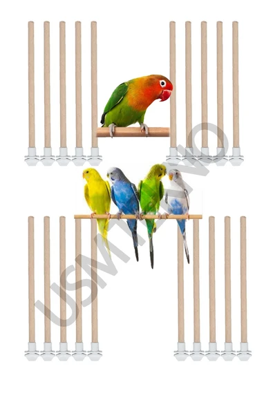 Kuş Tüneği Ahşap Tünek Ağaç Tünek Tahta Kuş Tüneği Kuş Kafesi Tüneği 20 Adet 25 cm - Resim 2