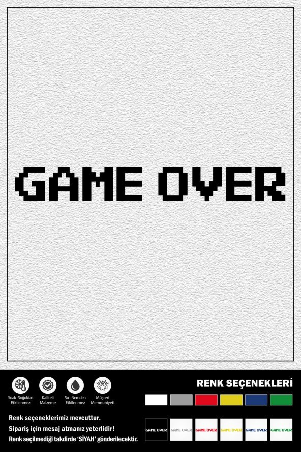 GAME OVER STICKER 15 x 2 cm