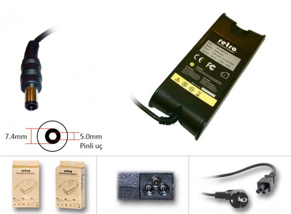 Dell inspiron 14-5459 14 5459 Notebook Adaptör ( RETRO MARKA19V 3.34 65W) ürün görseli 1