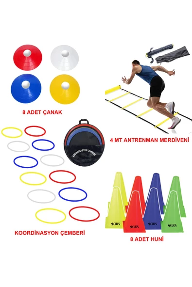 Avessa Antrenman Seti 29 Parça Çanak 8'li Huni 8'li Koordinasyon Çemberi 12'li Ant Merdiveni 1 adet
