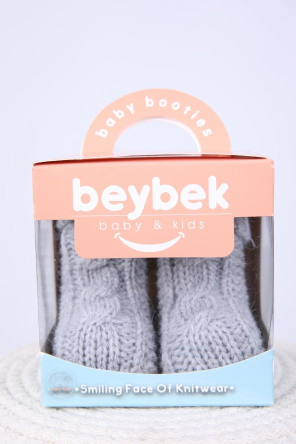 Babyhola Kız Erkek %100 Triko İlk Adım Patik 0-6 ay Yenidoğan Kutulu Hediyelik 8008-1 - 3