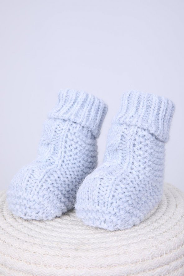 Babyhola Kız Erkek %100 Triko İlk Adım Patik 0-6 ay Yenidoğan Kutulu Hediyelik 8008-1 - 4