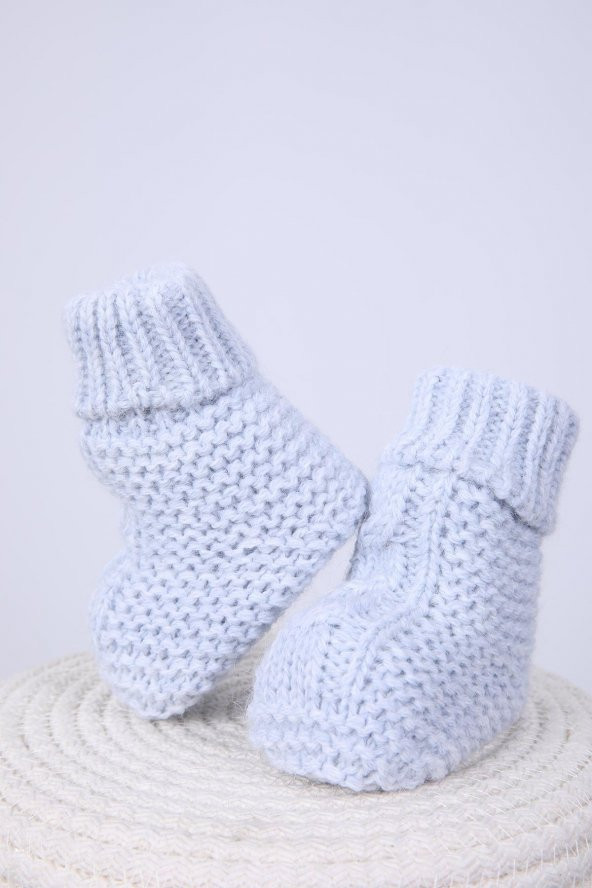 Babyhola Kız Erkek %100 Triko İlk Adım Patik 0-6 ay Yenidoğan Kutulu Hediyelik 8008-1 - 5