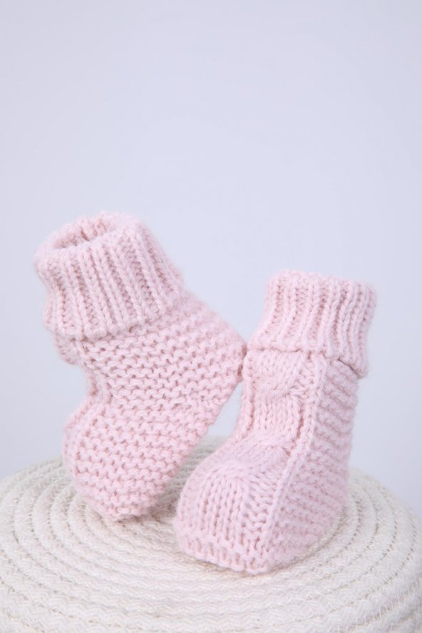 Babyhola Kız Erkek %100 Triko İlk Adım Patik 0-6 ay Yenidoğan Kutulu Hediyelik 8008-1 - 12