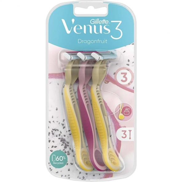 Gillette Venus3 Dragonfruit 3'lü Kullan At Tıraş Bıçağı 2 Adet