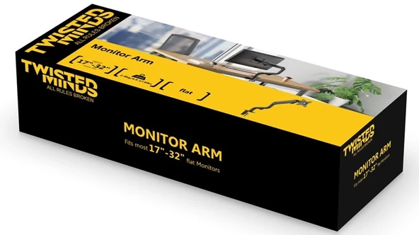 Twisted Minds TM-71-C06 Tek Monitör Kolu Mekanik Amortisör Düz Ekran 17- 32 Max 8Kg - 6
